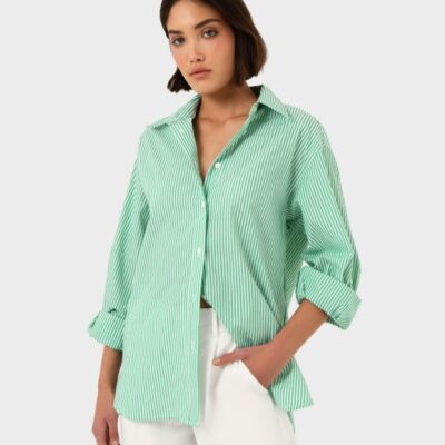 Forcast Manhattan Striped Cotton Shirt