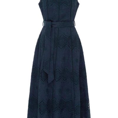 MOS The Label Mariana Embroidery Midi Dress