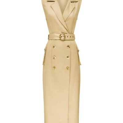 MOS The Label Rita Wrap Dress Beige | MOS The Label